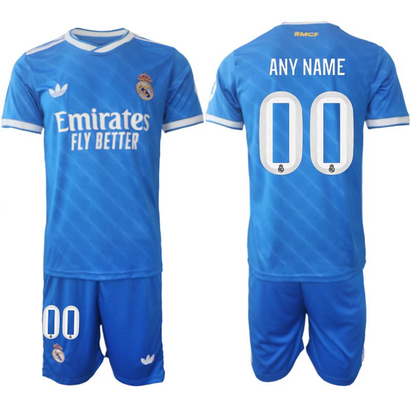 Men 2025-2026 Club Real Madrid away blue customized Soccer Jersey->customized soccer jersey->Custom Jersey